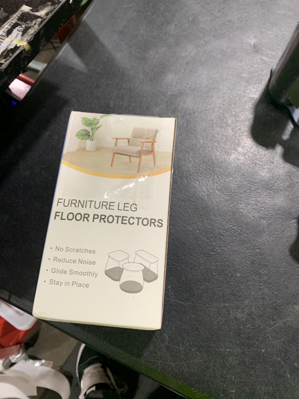 Photo 1 of 24 Pcs Chair Leg Floor Protectors Square, Silicone Felt Furniture Leg Pads Caps Covers for Hardwood Floors (Fit:1-1/16" to 1-5/8")