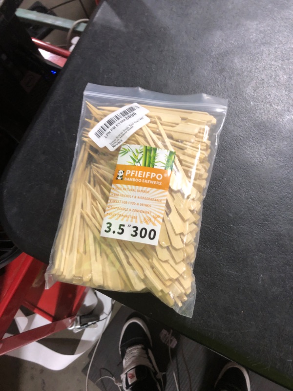 Photo 1 of 3.5 Inch Bamboo Skewers, 300 PCS Bamboo Paddle Wood Picks, Toothpicks for Appetizers, Cocktail Picks for Drinks, Food Picks, BBQ, Sandwich, Barbecue Snacks.