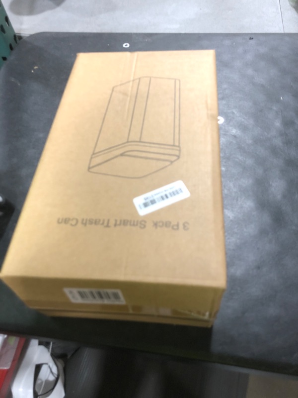 Photo 1 of 3 Pack Bathroom Trash Can with Lid, 2.5 Gallon Small Slim Trashcan, Automatic Trash Can Touchless, Motion Sensor Waterproof Plastic Trash Bin for Bedroom Kitchen Office Living Room (Black+Gray+White)