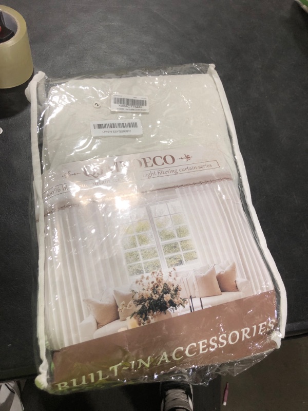 Photo 1 of QJmydeco Unique Cream 105 Inch Large Window Blackout Curtains 2 Panels Set Floor to Ceiling Track, Linen Textured Pinch Pleated Drapes Hooks & Back Tab for Bedroom Thermal (40" Wx105 Lx2 Panels)