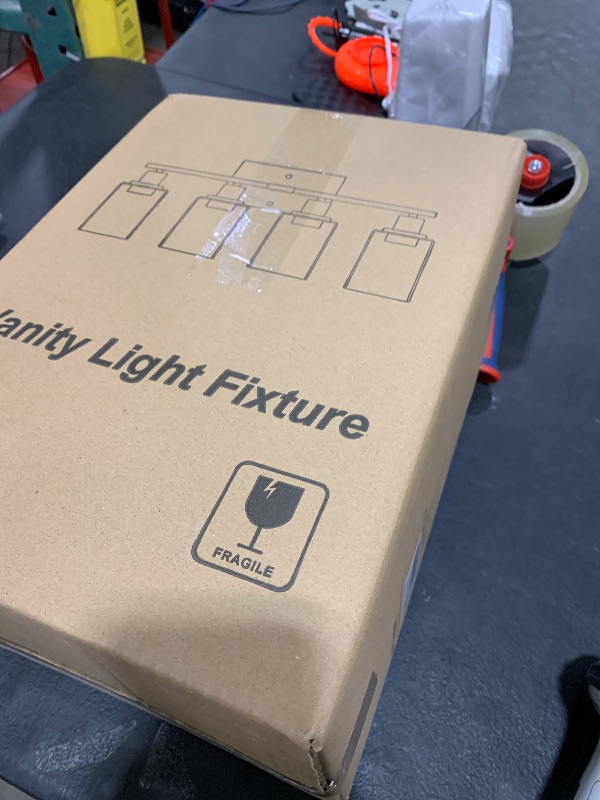 Photo 1 of Indoi 4 Light Bathroom Light Fixtures, Brass Vanity Lights for Bathroom with Clear Glass Shades, Modern Bathroom Wall Sconces for Mirror Living Room Cabinet