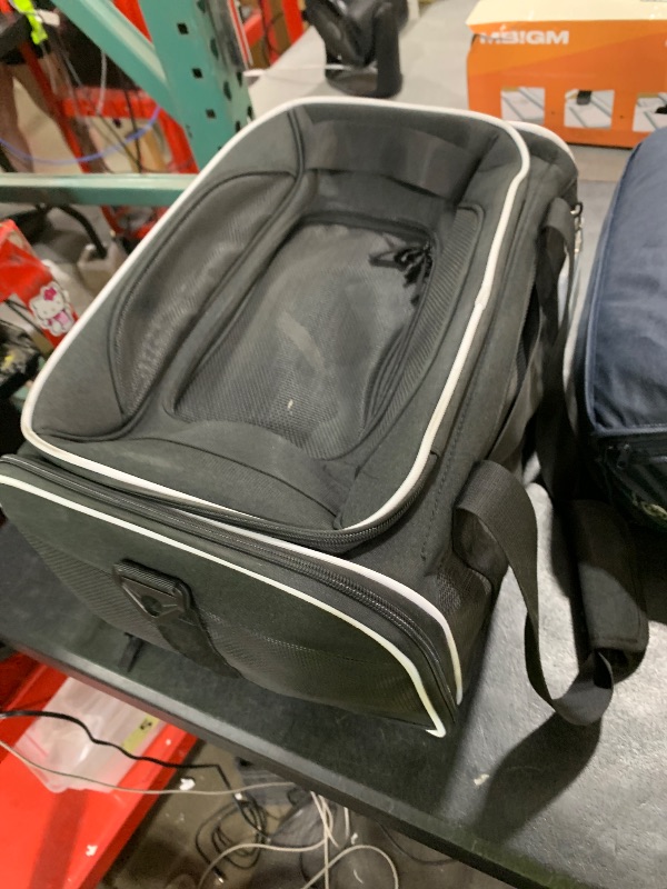 Photo 1 of Petskd Top-Expandable Pet Carrier 17x11x9.5 Inches Alaska Airline Approved, Soft-Sided Carrier for Small Cats and Dogs with Locking Safety Zippers and Anti-Scratch Mesh(Black)