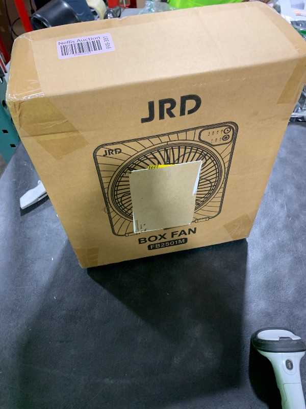 Photo 1 of JRD 13" Box Fan with Powerful Airflow, Quiet Cooling Desk Fan with Digital Touch Screen, 3 Speeds, 5 Blades, 15h Timer, Portable Table Fan for Bedroom Office Home Kitchen, Black