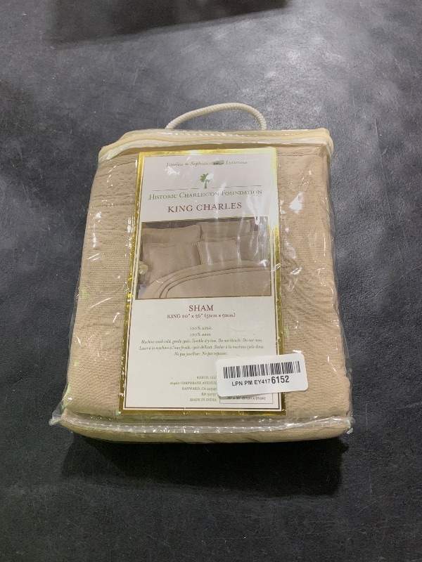 Photo 1 of HISTORIC CHARLESTON King Charles Modern Farmhouse Floral Matelasse Decorative Pillowcase, 100% Cotton Breathable Bedding, King Sham (20" x 36"), Birch