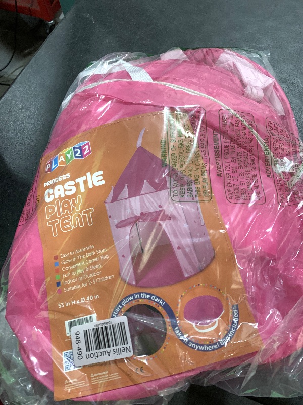 Photo 1 of Play22 Play Tent Princess Castle Pink - Features Glow in The Dark Stars - Portable - Kids Pop Up Tent Foldable Into A Carrying Bag - Indoor and Outdoor Use - Original