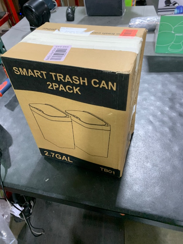 Photo 1 of Vanpopubs 2 Pack 2.7 Gal Bathroom Trash Can with Lid, Automatic Trash Can Small Smart Garbage Can Touchless, Slim Motion Sensor Waterproof Plastic Trash Bins for Bedroom Office Kitchen Toilet