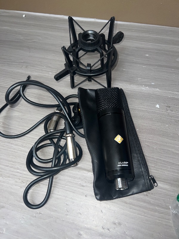 Photo 1 of ALABS XLR Podcast Microphone - Professional Condenser Studio Mic with 25mm Large Diaphragm, Shock Mount, Pop Filter for Streaming, Podcasting, Vocals, and Recording AC88