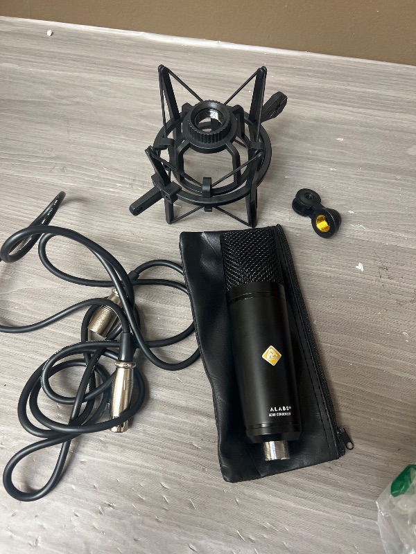 Photo 1 of ALABS XLR Podcast Microphone - Professional Condenser Studio Mic with 25mm Large Diaphragm, Shock Mount, Pop Filter for Streaming, Podcasting, Vocals, and Recording AC88