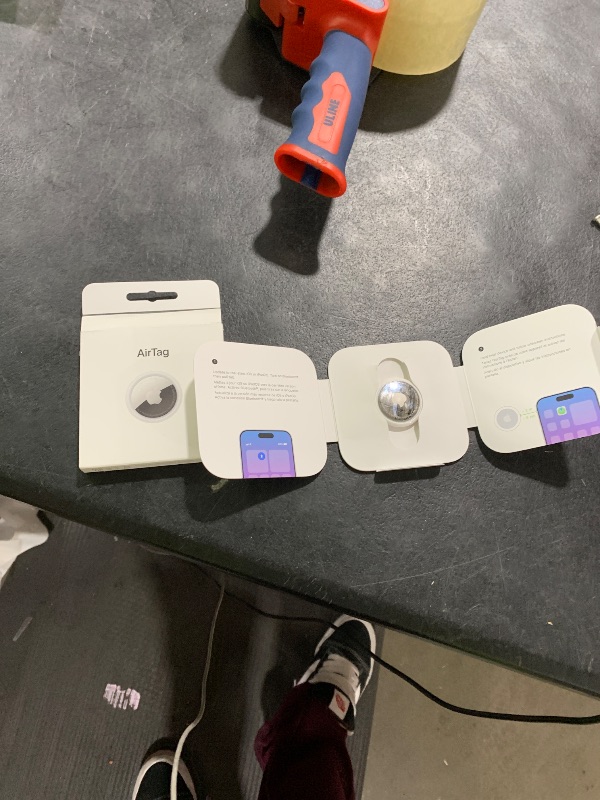 Photo 1 of Apple AirTag. Keep Track of and find Your Keys, Wallet, Luggage, Backpack, and More. Simple one-tap Set up with iPhone or iPad
