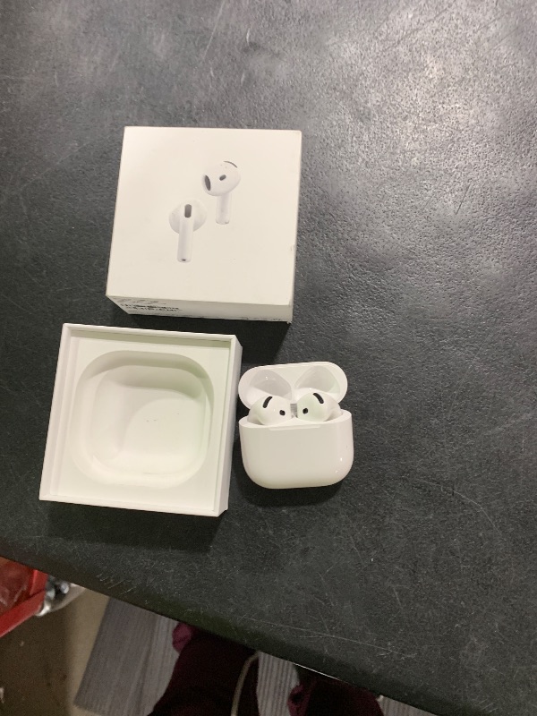 Photo 1 of Apple AirPods 4 Wireless Earbuds, Bluetooth Headphones, with Active Noise Cancellation, Adaptive Audio, Transparency Mode, Personalized Spatial Audio, USB-C Charging Case, Wireless Charging, H2 Chip