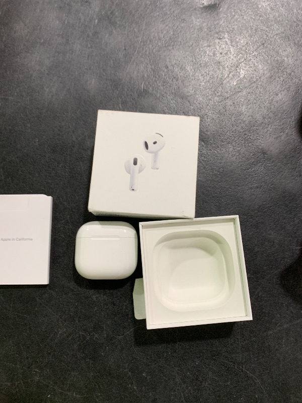 Photo 1 of Apple AirPods 4 Wireless Earbuds, Bluetooth Headphones, with Active Noise Cancellation, Adaptive Audio, Transparency Mode, Personalized Spatial Audio, USB-C Charging Case, Wireless Charging, H2 Chip