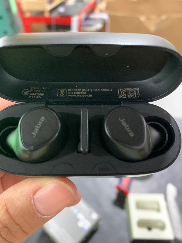 Photo 1 of Jabra Evolve2 True Wireless Earbuds - in-Ear Bluetooth Earbuds with Active Noise Cancellation MultiSensor Voice Technology - Certified to Work with Your Virtual Meeting Apps - Black