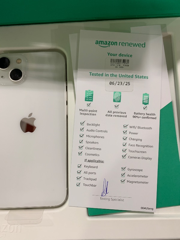 Photo 1 of Apple iPhone 13, 128GB, Starlight - Unlocked (Renewed Premium)