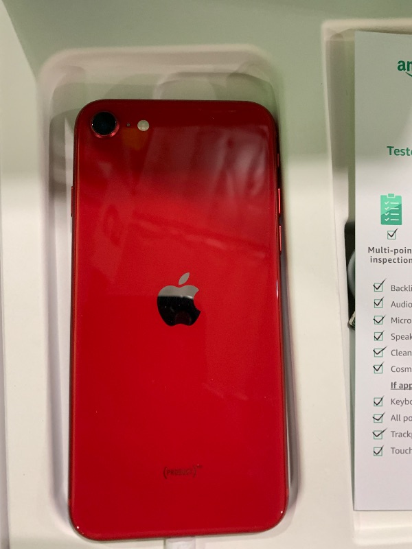 Photo 1 of Apple iPhone SE (2nd Generation), 64GB, Red, Unlocked (Renewed Premium)