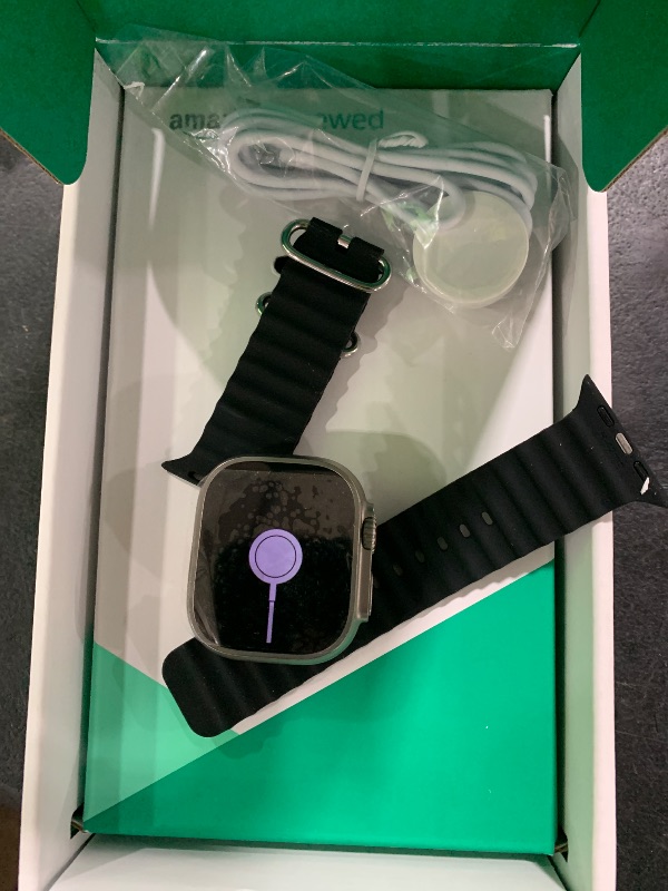 Photo 1 of Apple Watch Ultra [GPS + Cellular 49mm] Titanium Case with Midnight Ocean Band, One Size (Renewed Premium)