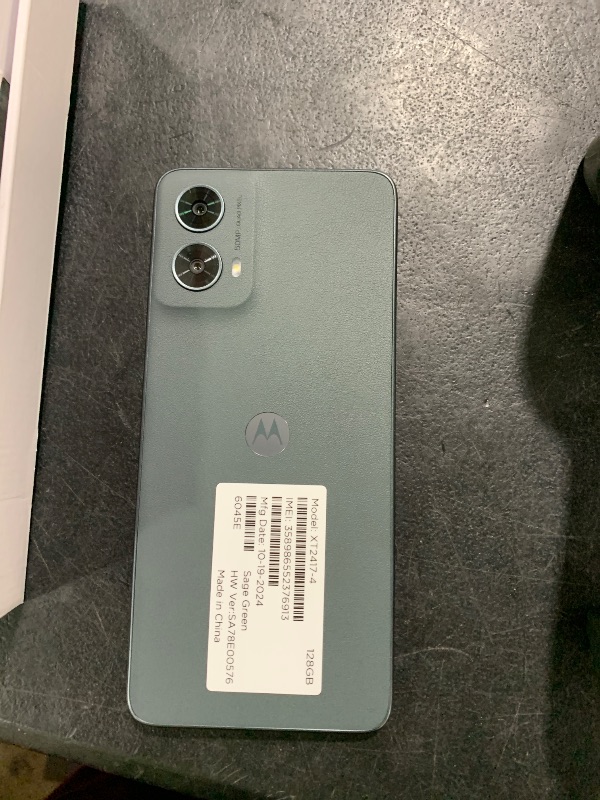 Photo 1 of Motorola Moto G 5G 2024 (128GB, 4GB) 6.6", 50MP Dual Camera, Android 14 (Only for AT&T, Cricket, Net 10-5G / 4G LTE) XT2417-4 (Sage Green)