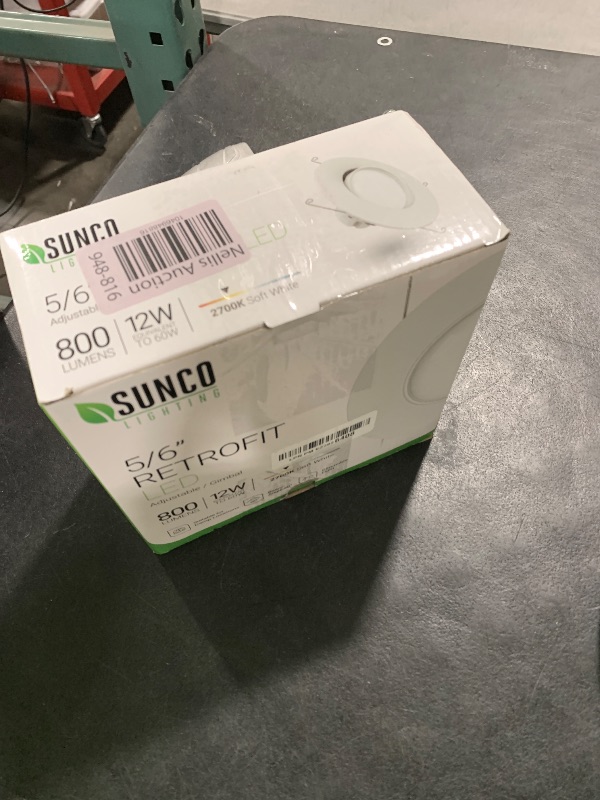 Photo 1 of Sunco LED Can Lights Eyeball Retrofit Gimbal 5/6 Inch Recessed Lights Dimmable, 12W=60W, 2700K Soft White, 800 LM, Directional Angled Trim Adjustable Ceiling Downlight, UL