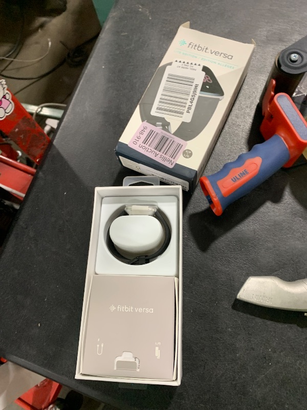 Photo 1 of Fitbit Versa Lite Smartwatch,GPS,Charcoal/Silver Aluminum, One Size (S & L Bands Included)