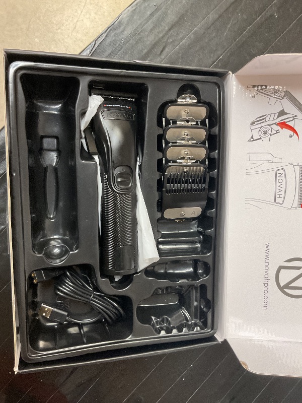 Photo 3 of Novah® Professional Hair Clippers for Men, Professional Barber Clippers and Trimmer Set, Mens Cordless Hair Clipper for Barbers Haircut Kit Fade