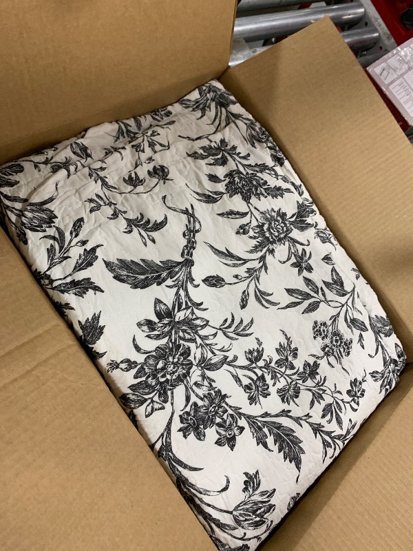 Photo 1 of Laura Ashley Home - King Quilt Set, Cotton Reversible Bedding with Matching Shams, Home Decor for All Seasons (Amberley Black, King)