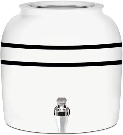 Photo 1 of GEO Porcelain Ceramic Crock Water Dispenser – Black Stripe 