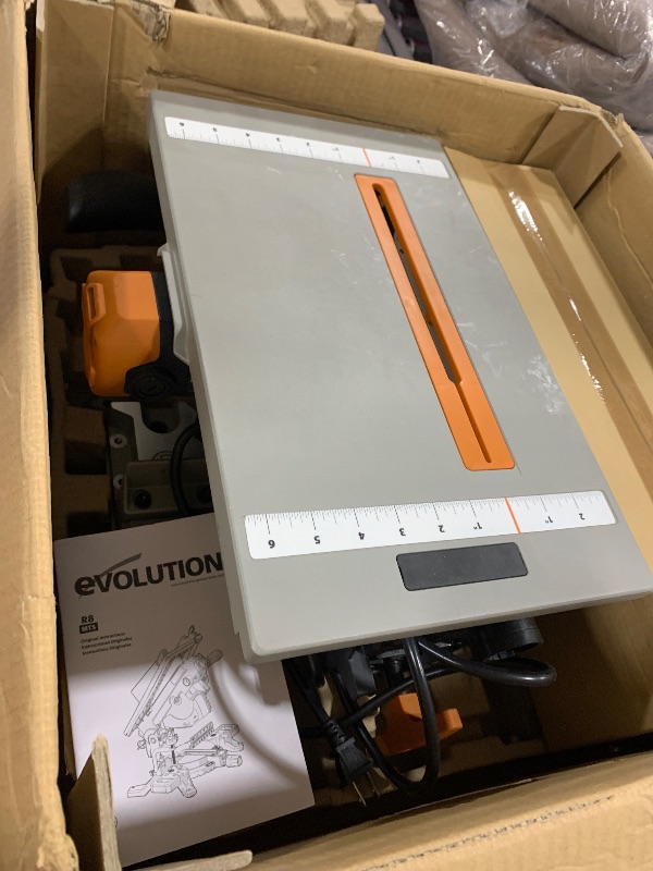 Photo 1 of Evolution R8MTS | 8-1/4” Convertible Miter/Table Saw | Multi-Function Saw | 0-45° Bevel & +/- 45° Miter | Multi-Material Cutting: Wood, Plastic, Metal | Compact, Powerful 12A Motor | TCT Blade Incl