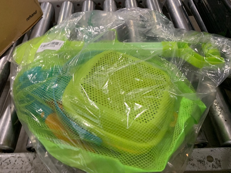 Photo 1 of DUDUCOFU Collapsible Beach Sand Toys for Kids Toddlers, Collapsible Sand Bucket with Sifter Shovels Set with Mesh Bag and Sand Molds, Travel Beach Sandbox Toys for Boys Girls 3 4 5 6 7 8 9 10