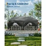 Photo 1 of 2025 New 10x20FT Pop Up Canopy Tent, Folding Tent Shelter with 6 Removable Sidewalls, Easy Setup Outdoor Canopy, Height Adjustable Shelter Gazebos
