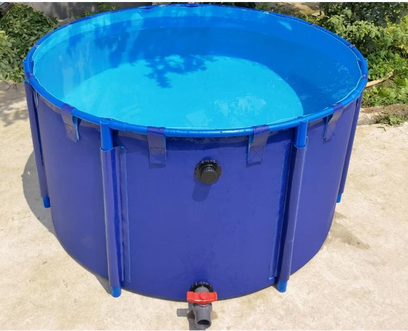 Photo 1 of WANLIAN Pool Above Ground Canvas Fish Pond Circular Thickening Pool Large Collapsible Outdoors Tarpaulin for Koi Culture Agricultural Irrigation Water Storage Tank8.2ftx3ft/5000L/Belt Frame(2.5 * 1)
