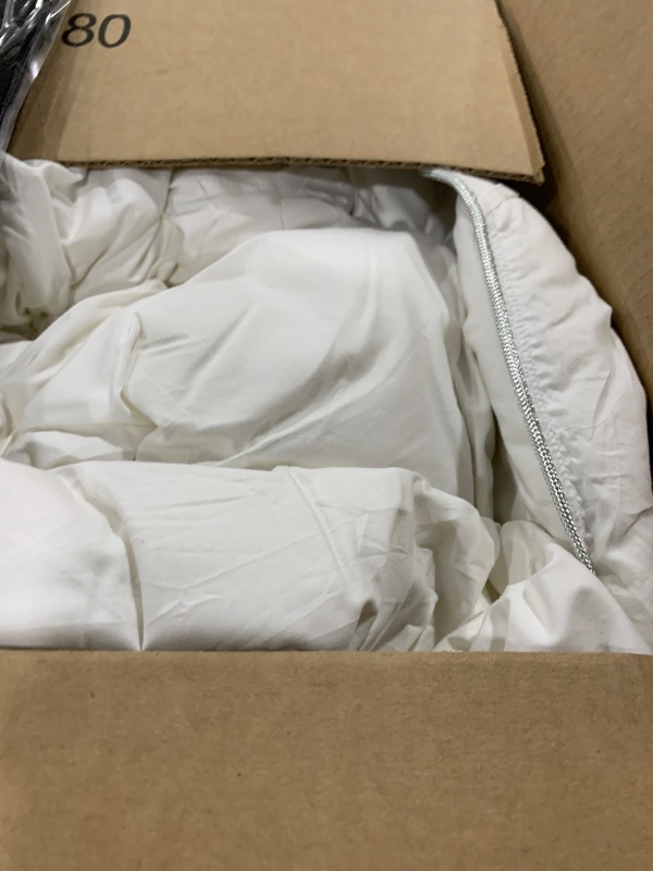 Photo 1 of DWR Luxury Feather Down Fiber Comforter King Size, Ultra-Soft Egyptian Cotton-Blend Fabric, High FP Medium Weight for All Season Hotel Style Fluffy Duvet Insert with Ties (106"x90", White)