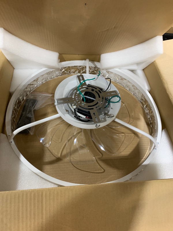 Photo 1 of AQUBT Ceiling Fans with Lights and Remote, 19.7" Low Profile Ceiling Fan with Light, 3000-6500K Dimmable?Stepless Color Temperature Change and 6 Speeds for Bedroom, Kids Room and Living Room (White)