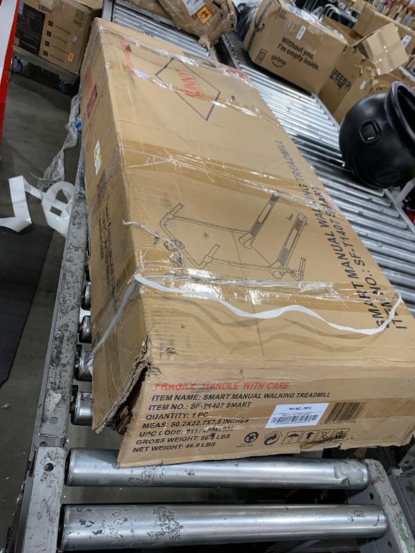 Photo 1 of Sunny Health & Fitness Smart Manual Walking Treadmill, 300 LB Weight Capacity, Non-Electric, Fixed Incline, Compact & Foldable, Digital Monitor, Bluetooth Connection with SunnyFit App - SF-T1407SMART