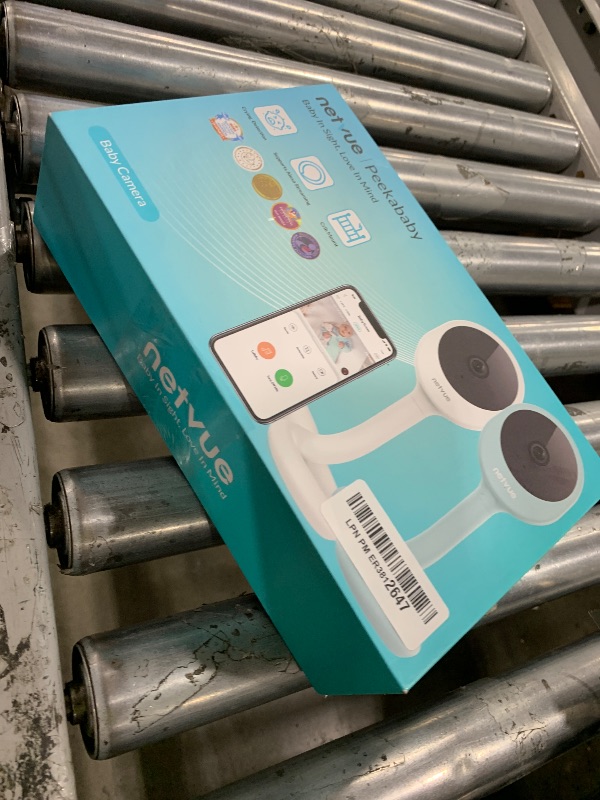 Photo 1 of NETVUE Peekababy Baby Camera Monitor, Wireless Baby Monitor with Camera & Audio, 4-in-1 Crib Mount, Smart App, Sleep Analysis & Two-Way Talk (White)