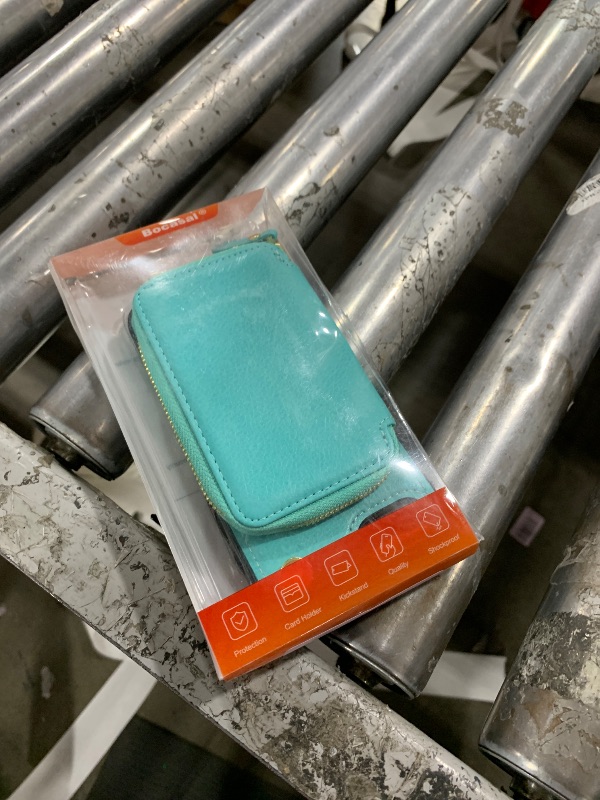 Photo 1 of Bocasal Crossbody Wallet Case for iPhone 16e, RFID Blocking Leather Purse Case with Card Holder, Protective Handbag Flip Cover with Zipper Wrist Strap Lanyard for Women 5G 6.1 Inch (Mint Green)