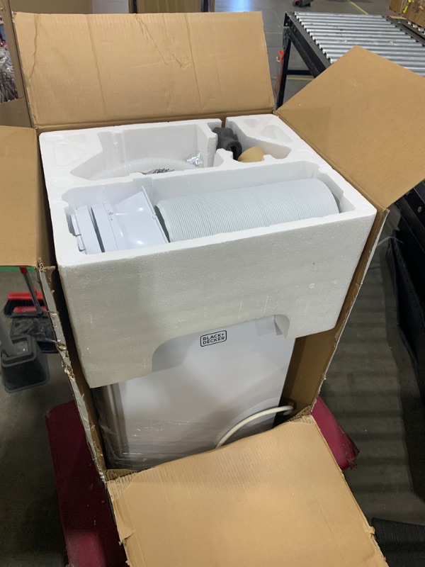 Photo 1 of BLACK+DECKER Portable Air Conditioner, 12,000 BTU (8,000 BTU SACC) for Rooms up to 550 Sq. Ft., Portable AC with Follow Me Remote Control and Window Kit, BPACT12WT, White