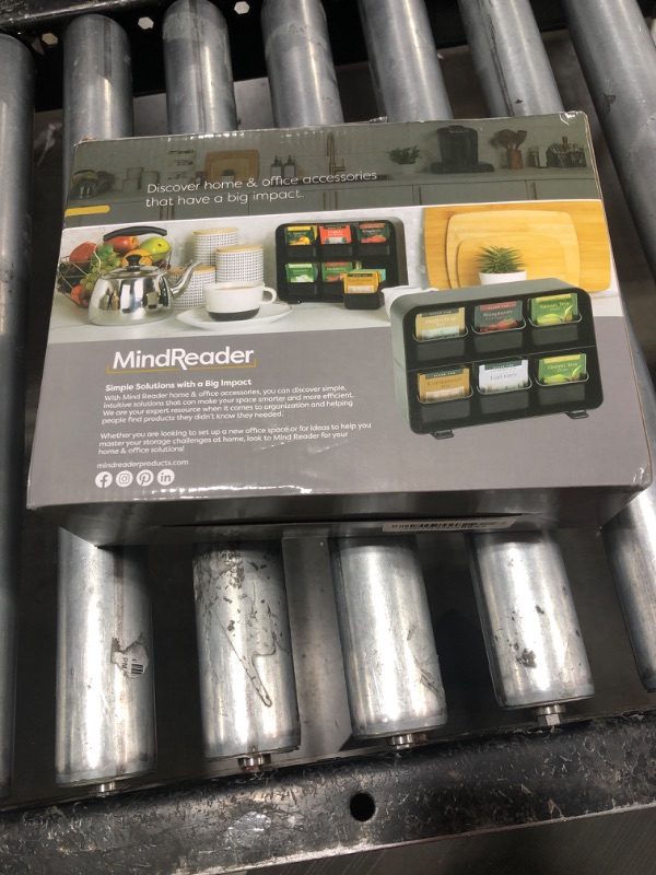 Photo 1 of Mind Reader Tea Bag Organizer, Tea Station Organizer, Countertop Storage, Kitchen, Plastic, 10.25"L x 3.25"W x 7.75"H, Black