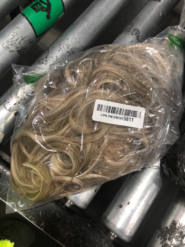 Photo 1 of KOME Blonde Wig with Bangs,Shoulder Length Curly Synthetic Wigs for Women Party Daily Use 18IN
