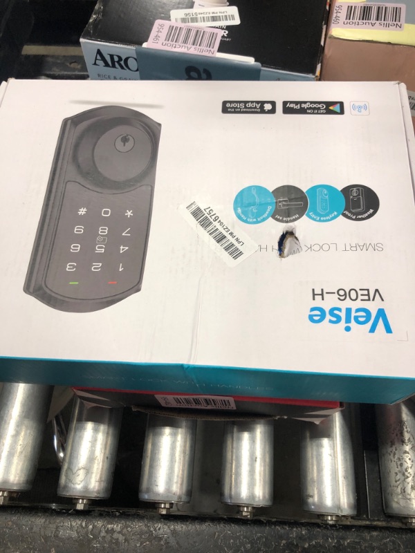 Photo 1 of Veise VE06-H Smart Front Door Lock Set, App Control, Keyless Entry Deadbolt with Lever Handle, Electronic Digital Touchscreen Keypad, Auto Lock, Easy Install, Matte Black