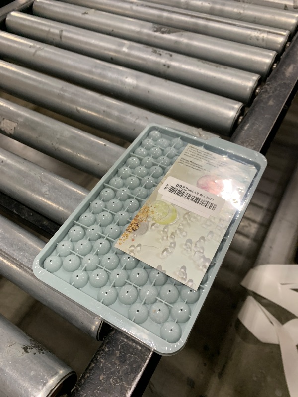 Photo 1 of WIBIMEN Mini Ice Cube Trays, Small Tiny Round Pebble Crushed Nugget Ice Trays for Freezer with Lid - Chilling Drinks Coffee Juice(1 Pack/0.55In - Blue)