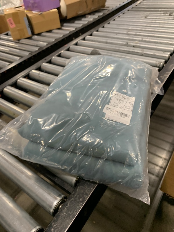 Photo 1 of NICETOWN Complete 100% Blackout Curtain Set, Thermal Insulated & Energy Efficiency Window Draperies for Guest Room, Full Shading Panels for Shift Worker and Light Sleepers, Sea Teal, 55W x 86L, 2 PCs