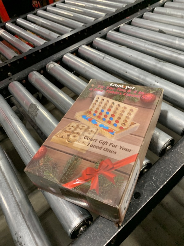 Photo 1 of Glintoper Tic Tac Toe & 4 in a Row Table Games Set - Rustic Decor Wood Strategy Board Games for Families
