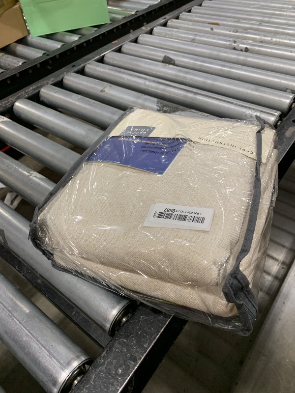 Photo 1 of 100% Blackout Shield Linen Blackout Curtains for Bedroom 84 Inches Long, Back Tab/Rod Pocket Living Room Drapes, Thermal Insulated Blackout Curtains 2 Panels Set, 50" W x 84" L, Cream