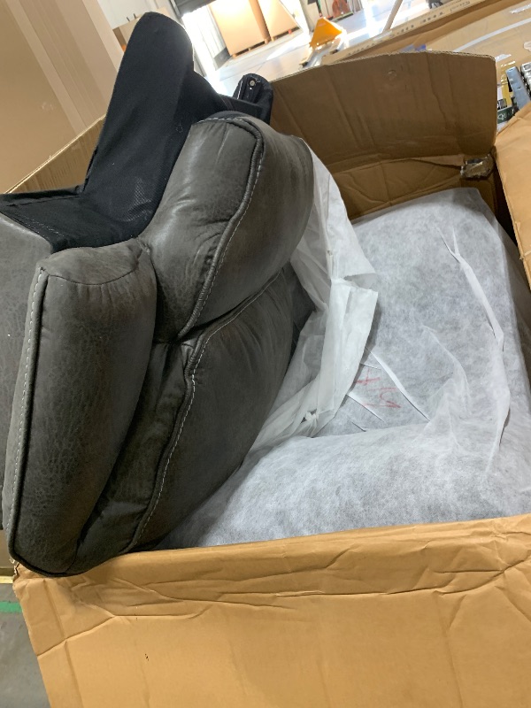 Photo 1 of Benjara Tony 45 Inch Rocker Manual Recliner Chair, Gray Microfiber, Solid Wood
