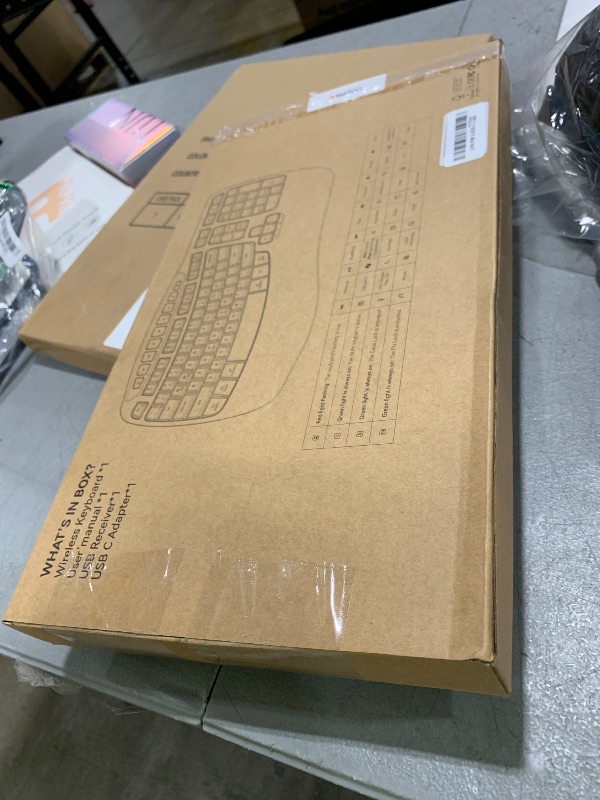 Photo 1 of MEETION Wireless Ergonomic Keyboard, Wave Keys Wrist Rest Natural Typing Keyboard, 2.4G Cordless USB A and USB C Adapter, Wireless Computer Keyboard Compatible with Windows/Mac/PC/Laptop, Black