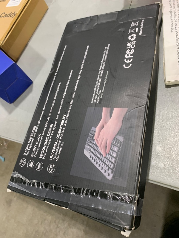 Photo 1 of SABLUTE Wireless Keyboard, 2.4GHz USB Computer Key Board with Cushioned Wrist Rest, Ergonomic Wave Keyboards for Windows, Mac, Chrome, PC, Laptop, Black Full Size - Teclado Inalámbrico