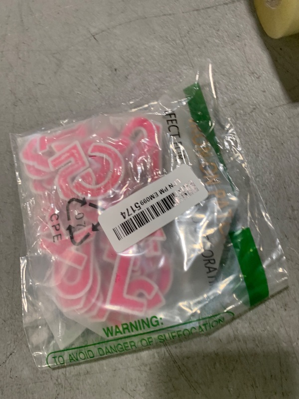 Photo 1 of 72 Pcs Iron on Letters for Fabric, Alphabet Embroidered Patch A-Z, Number Patch 0-9, Iron on Letters and Numbers for Clothes, Hat, Jeans(Pink)