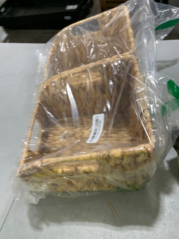 Photo 1 of StorageWorks Pantry Baskets for Organizing, Wicker Basket with Built-in Handles, Handwoven Wicker Storage Baskets, Water Hyacinth for Shelves, 2 Pack