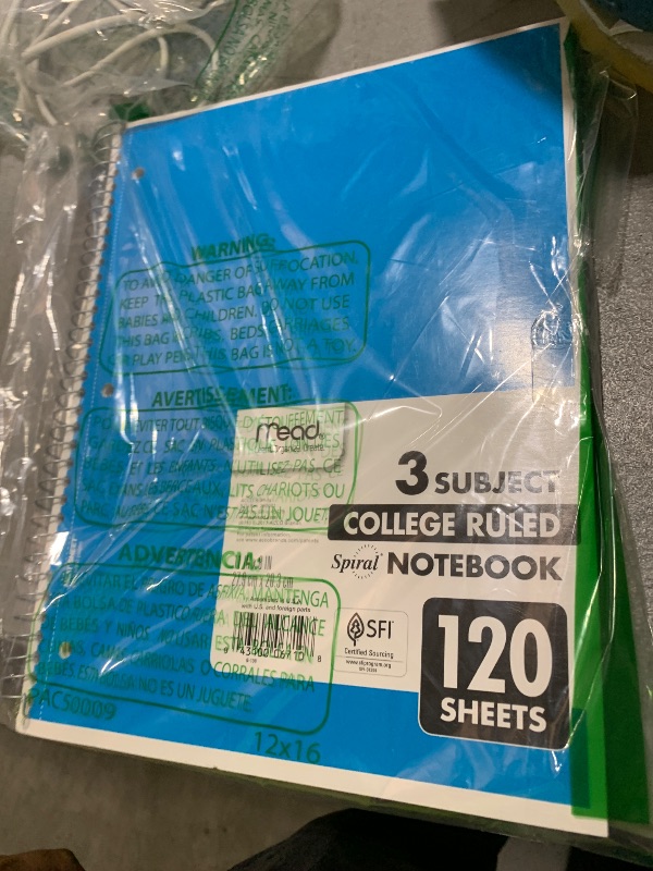 Photo 1 of Mead 06710 Spiral Bound Notebook, Perforated, College Rule, 11 x 8, White, 120 Sheets