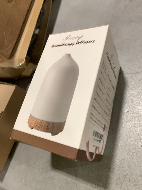 Photo 1 of Gooamp 200ML Ceramic Essential Oil Diffuser - Ultrasonic Aromatherapy & Humidifier with 7-Color LED Lights, Auto Shut-Off, Wood Grain Base, 1H/3H/6H Timer | Scent for Home, Office, Yoga