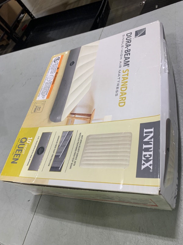 Photo 1 of Intex 64103E Dura-Beam Standard Single-High Air Mattress: Fiber-Tech - Queen Size - 10in Bed Height - 600lb Weight Capacity - Pump Sold Separately